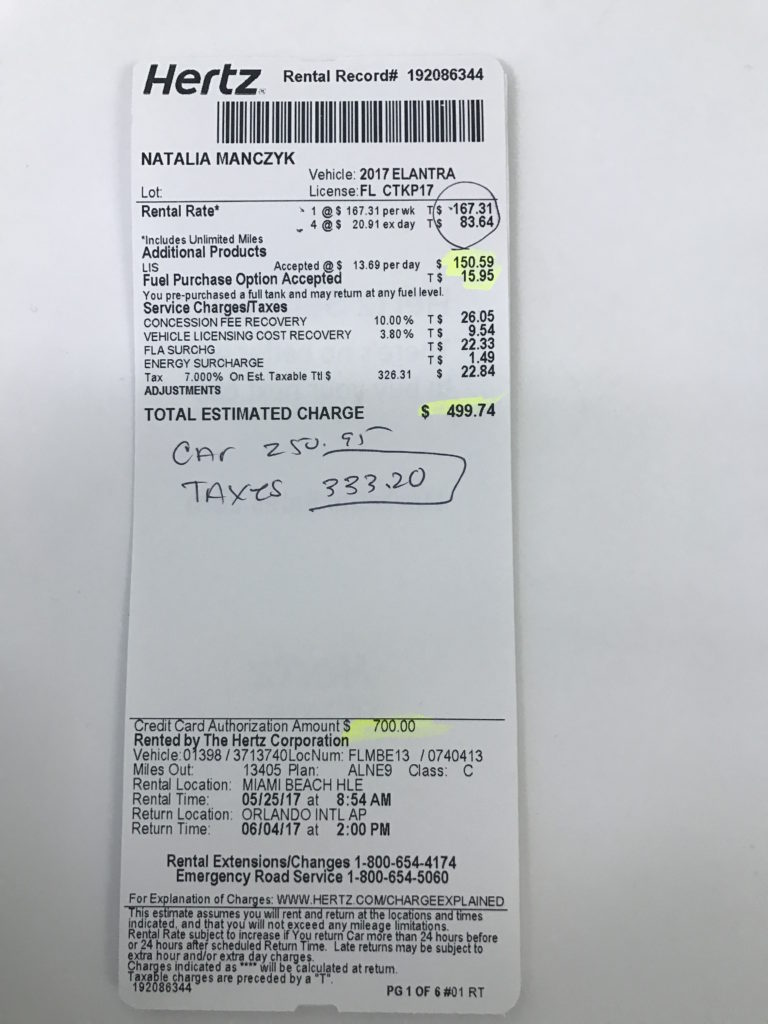 Aluguel de carro nos EUA_nota 2 Aluguel de carro nos EUA_nota 2